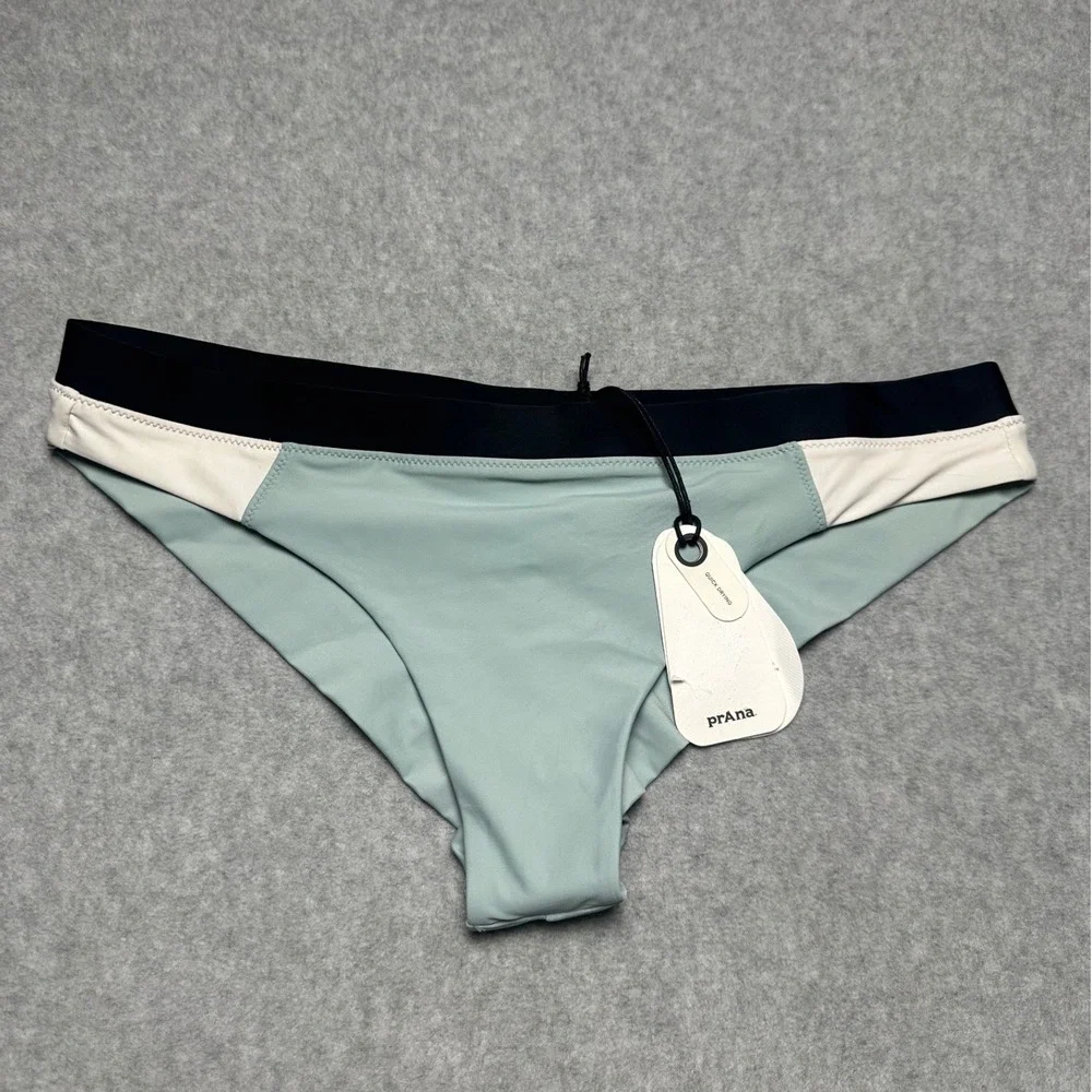 Prana Baja Bound Cheeky Bikini Bottom Saltwater Colorblock Womens L NWT 2080641